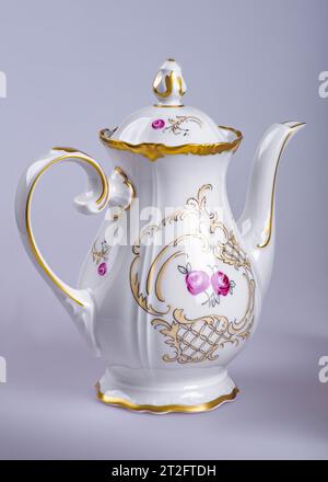 Old German pottery teapot. Stock Photo