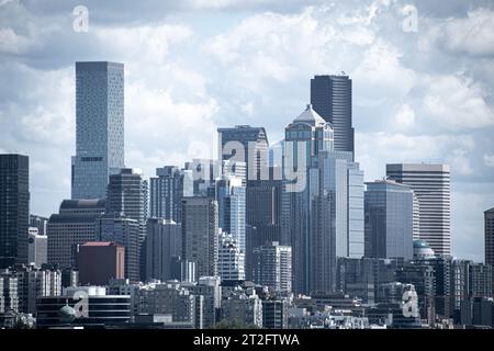 Cityscape of Seattle (Washington, USA).Downtown Seattle's most iconic buildings Stock Photo