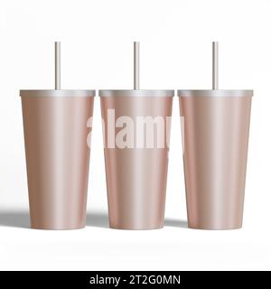Tumbler coffee or glass stainless steel rendering 3d Stock Photo