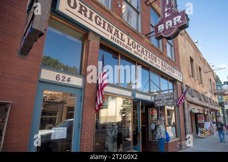 Deadwood South Dakota is an old mining town in the back hills. Black Hills Gold Rush Stock Photo