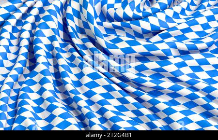 Bavarian flag in motion. 3d render Stock Photo