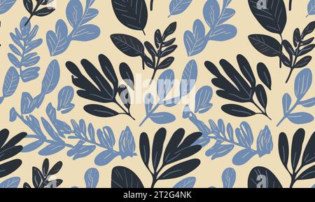 Floral pattern made from abstract organic leaf shapes. Seamless modern pattern Stock Vector