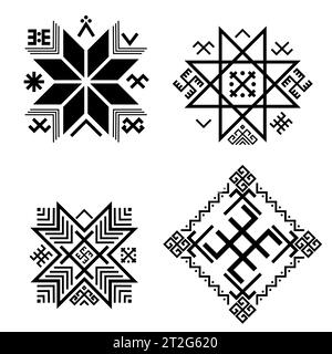 Set of old baltic Folk ancient baltic symbols Stock Vector