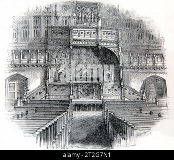 19th Century Illustration of Pulpit in the Fifth Avenue Presbyterian Church New York USA from The Sunday At Home Family Magazine for Sabbath Reading 1 Stock Photo