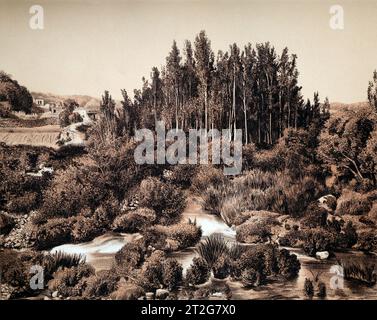 View Banias Streamlets Forming the Upper Water Supply of the River Jordan  Illustration from Photograph Taken on the Spot by Frank Mason Good from 19t Stock Photo