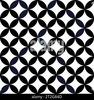 Simple geometric pattern. Overlapping circles and ovals abstract retro fashion texture. Seamless pattern. Stock Vector