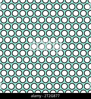 Geometric pattern. Classic style circles polka pattern. Simple outline circles or rings seamless ornament design. Minimal abstract vector texture. Whi Stock Vector