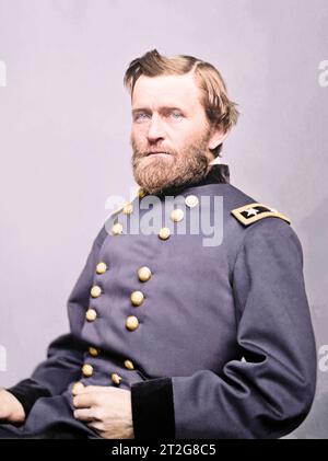 US Civil War. General Ulysses S. Grant, portrait of 1863 by English ...