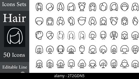 Hair icons set Vector illustration Stock Vector