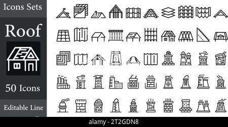 Roof icons set Vector illustration Stock Vector