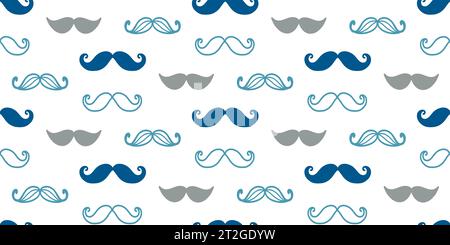 Retro mustache seamless pattern Vintage background Stock Vector