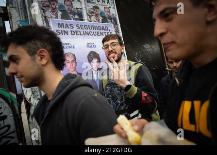 Buenos Aires, Argentina. 18th Oct, 2023. at the campaign closing event of the party La Libertad Avanza (Freedom advances) Credit: Florencia Martin/dpa/Alamy Live News Stock Photo