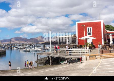 Harbour view, Old Town, Puerto del Carmen, Lanzarote, Canary Islands, Kingdom of Spain Stock Photo