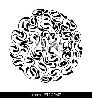 Circle with abstract stoke lines, vector illustration. Stock Vector