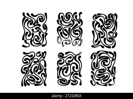 Rectangle with abstract stoke lines, vector illustration. Stock Vector