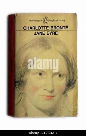 Jane Eyre - Charlotte Bronte book cover on white background Stock Photo