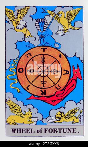 Wheel of Fortune - Individual Tarot card. Stock Photo