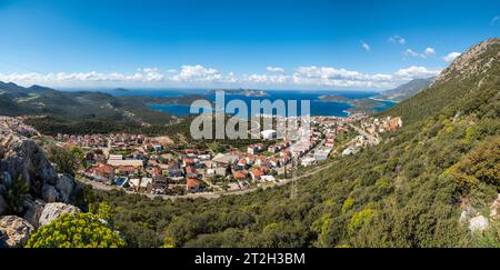 View over Kas resort town in Antalya province of Turkey. Stock Photo