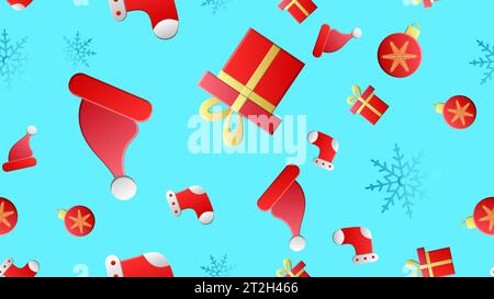 Cartoon hand drawn seamless vector pattern with doodle winter icons items. Vector background with cute elements. Funny children drawing. New year wall Stock Vector