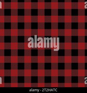 Dark red and black buffalo plaid background Stock Vector