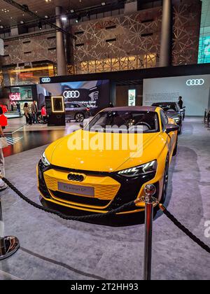 The 2023 Audi RS e-tron GT is the most powerful production car the German luxury brand has ever built. Displayed in an event in Doha, Qatar. Stock Photo