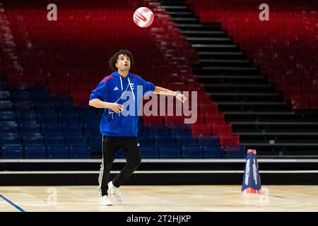 Medical staff of France Mustafa Raji during a training session of Team France at Halle Georges Carpentier on October 17, 2023 in Paris, France. Photo by Baptiste Paquot/ABACAPRESS.COM Credit: Abaca Press/Alamy Live News Stock Photo
