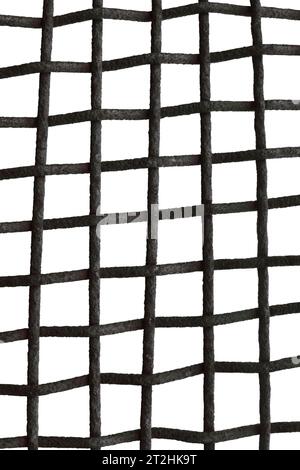 Old Aged Weathered Rusty Wire Mesh Grid Cage Fence Grating Pattern, Isolated Grungy Vertical Large Detailed Textured Macro Closeup, Grunge Rust Metal Stock Photo