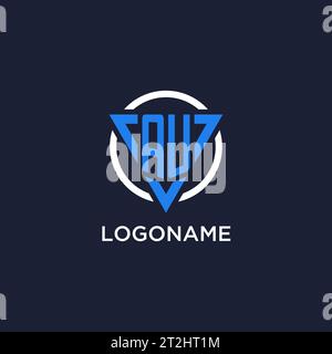 AU monogram logo with triangle shape and circle design vector Stock Vector
