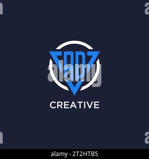 AD monogram logo with triangle shape and circle design vector Stock Vector