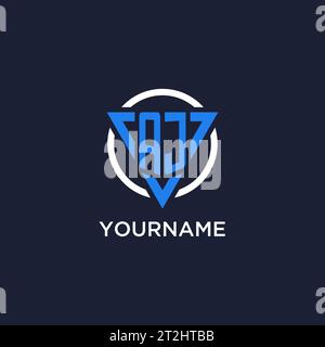 AJ monogram logo with triangle shape and circle design vector Stock Vector