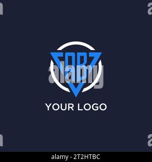 AB monogram logo with triangle shape and circle design vector Stock Vector
