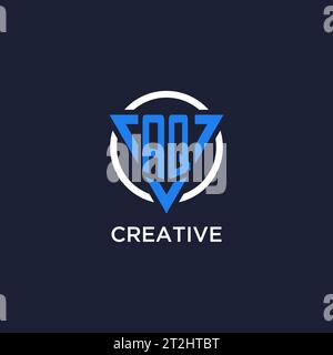 AQ monogram logo with triangle shape and circle design vector Stock Vector