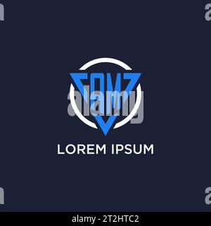 AM monogram logo with triangle shape and circle design vector Stock Vector