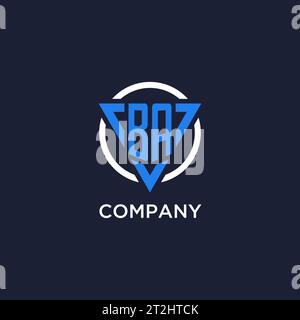 BA monogram logo with triangle shape and circle design vector Stock Vector