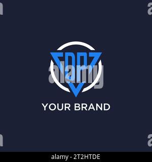 DP monogram logo with triangle shape and circle design vector Stock Vector