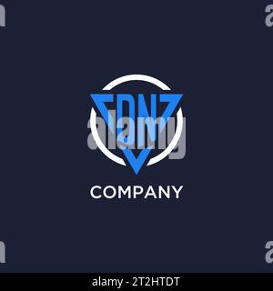 DN monogram logo with triangle shape and circle design vector Stock Vector