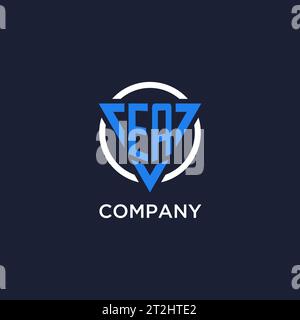 EA monogram logo with triangle shape and circle design vector Stock Vector
