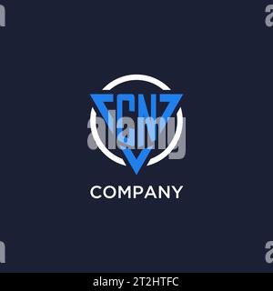 CN monogram logo with triangle shape and circle design vector Stock Vector