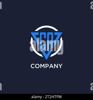 CA monogram logo with triangle shape and circle design vector Stock Vector