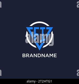 FI monogram logo with triangle shape and circle design vector Stock Vector