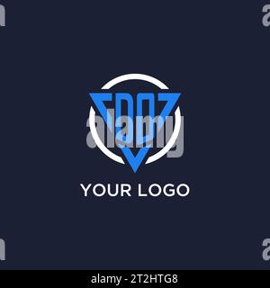 DO monogram logo with triangle shape and circle design vector Stock Vector