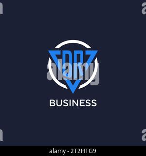 DR monogram logo with triangle shape and circle design vector Stock Vector