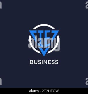 IE monogram logo with triangle shape and circle design vector Stock Vector
