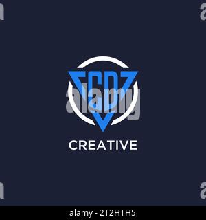 CD monogram logo with triangle shape and circle design vector Stock Vector
