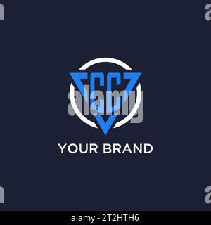 CC monogram logo with triangle shape and circle design vector Stock Vector