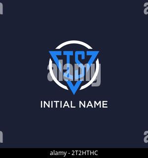 IS monogram logo with triangle shape and circle design vector Stock Vector