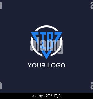 IB monogram logo with triangle shape and circle design vector Stock Vector