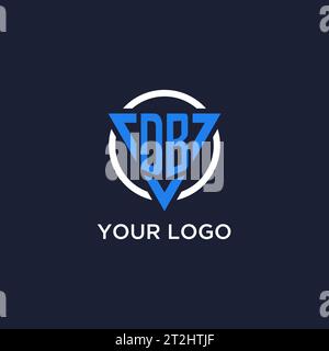 DB monogram logo with triangle shape and circle design vector Stock Vector