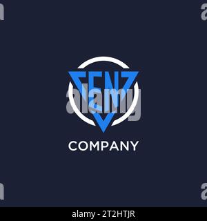 EN monogram logo with triangle shape and circle design vector Stock Vector