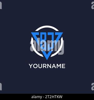 BJ monogram logo with triangle shape and circle design vector Stock Vector